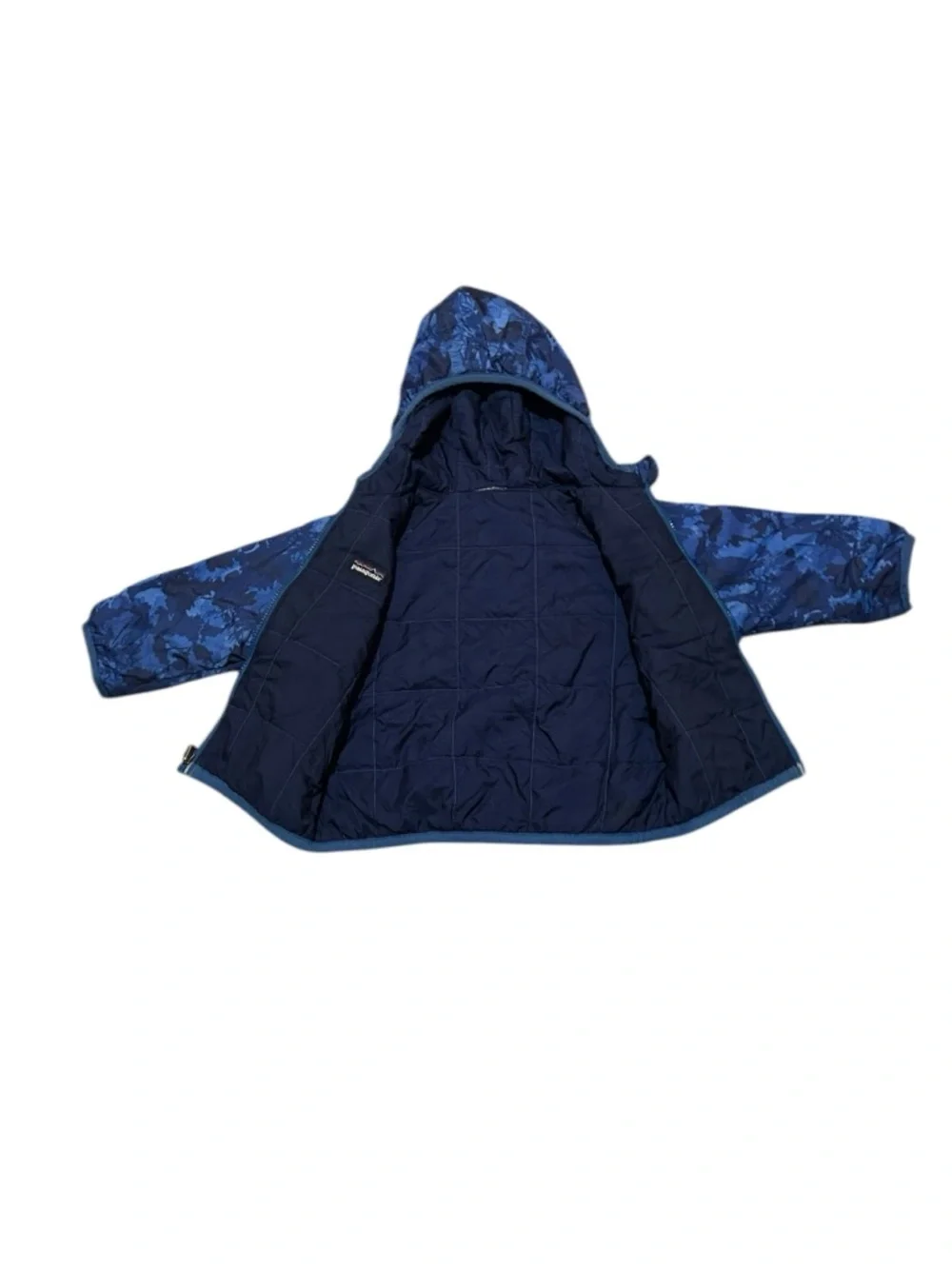 PATAGONIA Baby Reversible Down Wear Hooded Full Zip Hi Lo Puffer Camo Jacket